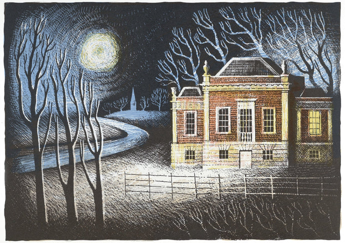 The Chateau at Gate Burton, an original screen print by Ed Kluz and the Penfold Press