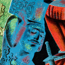 Load image into Gallery viewer, The Green Knight Bows to Gawain's Blow, (detail) by Clive Hicks-Jenkins