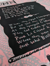Load image into Gallery viewer, Jonny Hannah screen printed Poem
