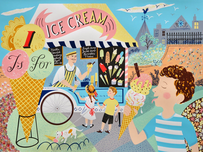I is for Ice Cream - Emily Sutton and Penfold Press. an original screen print