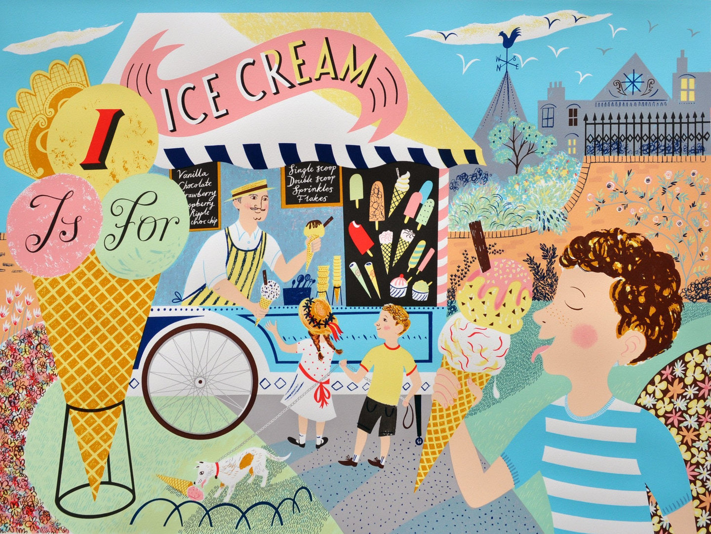 I is for Ice Cream - Emily Sutton and Penfold Press. an original screen print