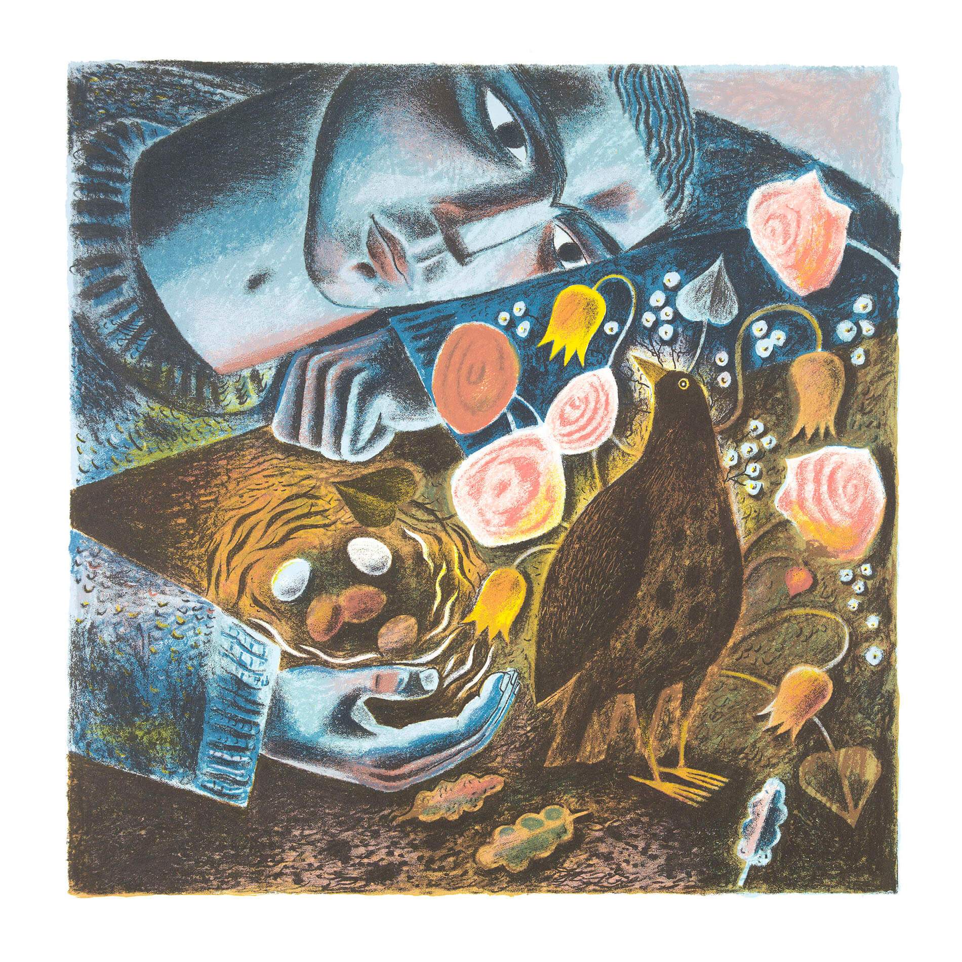 Clive Hicks-Jenkins - Kevin and the Blackbird - Screenprint