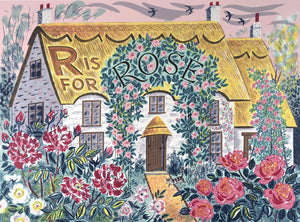 Emily Sutton's R is for Rose Screen print.