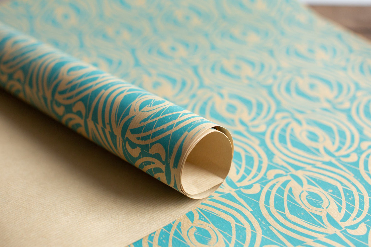 Spinner patterned paper, designed by Mark Hearld for the Penfold Press