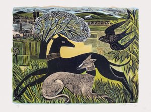 Two Yorkshire Whippets - Angela Harding and Penfold Press