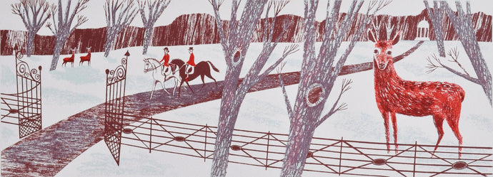 Winter Deer, an original screen print by Emily Sutton and the Penfold Press
